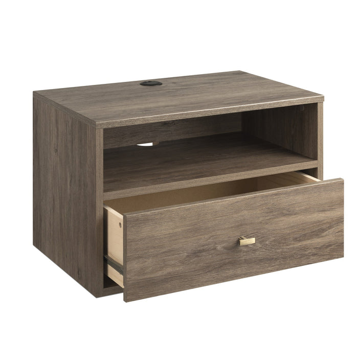 Floating Shelf with Drawer – Drifted Grey