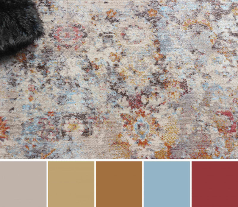 Camellia Traditional 5'0\" x Area Rug in Multi Indoor Area Rug 