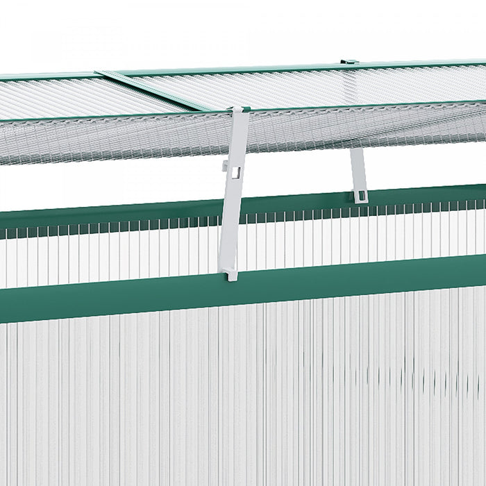 Outsunny Aluminium Cold Frame Greenhouse Garden Portable Raised Planter With Openable Top For Indoor