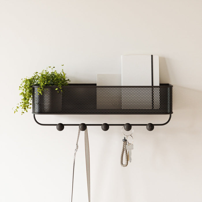 Umbra Estique Organizer Wall Hooks - Black and Walnut