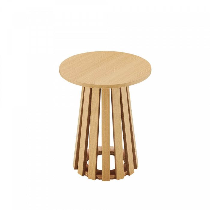 Layla Scandinavian Modern End Table in Light Oak 