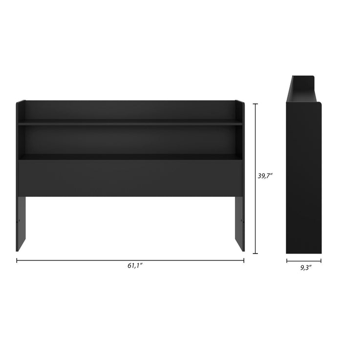 Nordika Hunter Queen Bookcase Headboard - Black