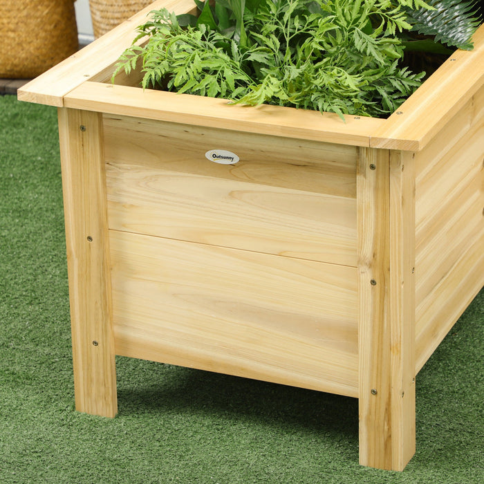 Outsunny Raised Garden Bed, Wooden Elevated Planter Box Outdoor With Legs, For Vegetables, Flowers, 