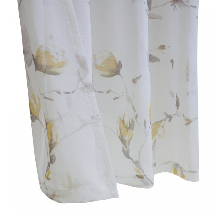 Habitat Symphony Yellow Sheer Grommet Curtain Panel - 52 x 95