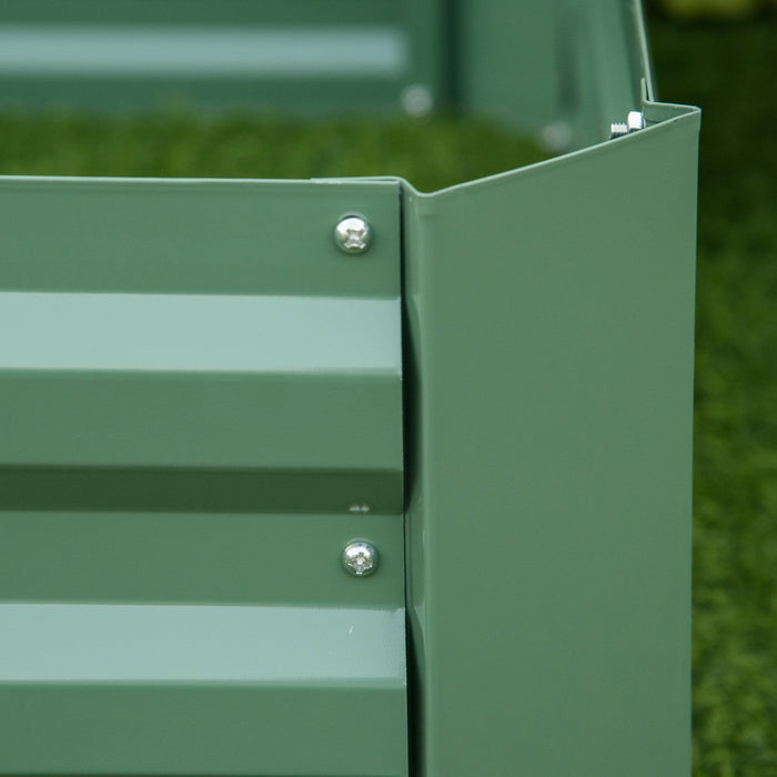 Outsunny 39\" X 39\" X 12\" Set Of 2 Raised Garden Bed, Elevated Planter Box With Galvanized Steel Fram