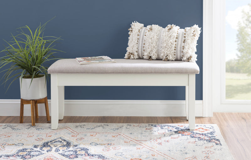 Jane Fabric Storage Dining Bench - Grey