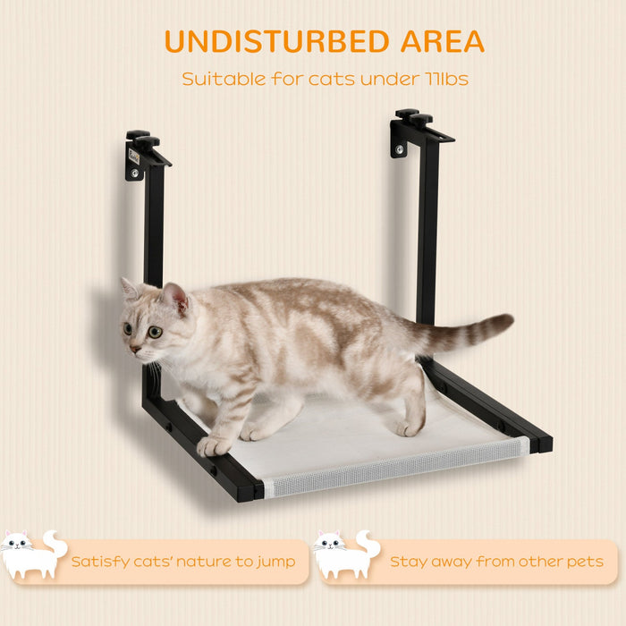 Pawhut Wall Mounted Cat Shelf, Kitten Perch, Kitty Furniture With Breathable Mesh Mat For Relaxing, 