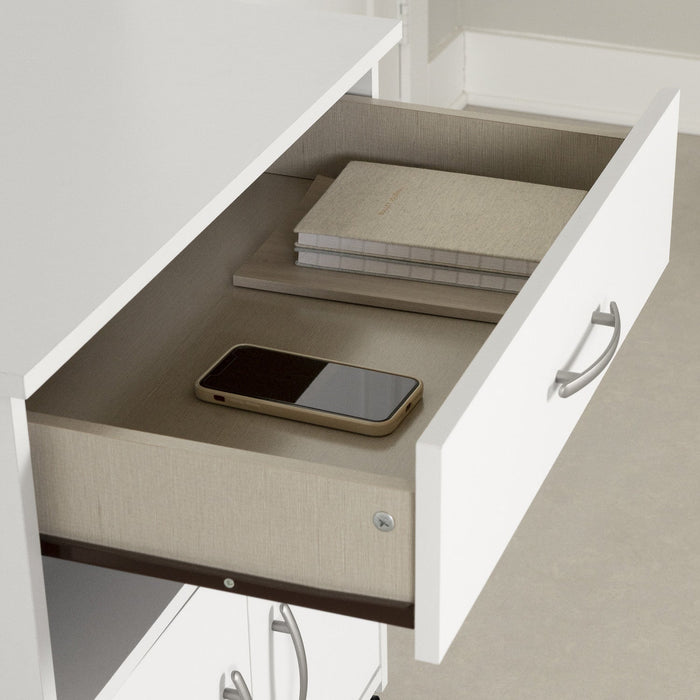 Axess Printer Cart On Wheels - Pure White 