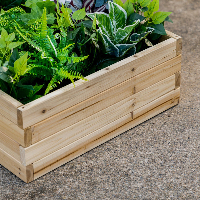 Outsunny 47\" X 24\" X 9\" Raised Garden Bed, Outdoor Wooden Planter Box For Growing Vegetables, Flower