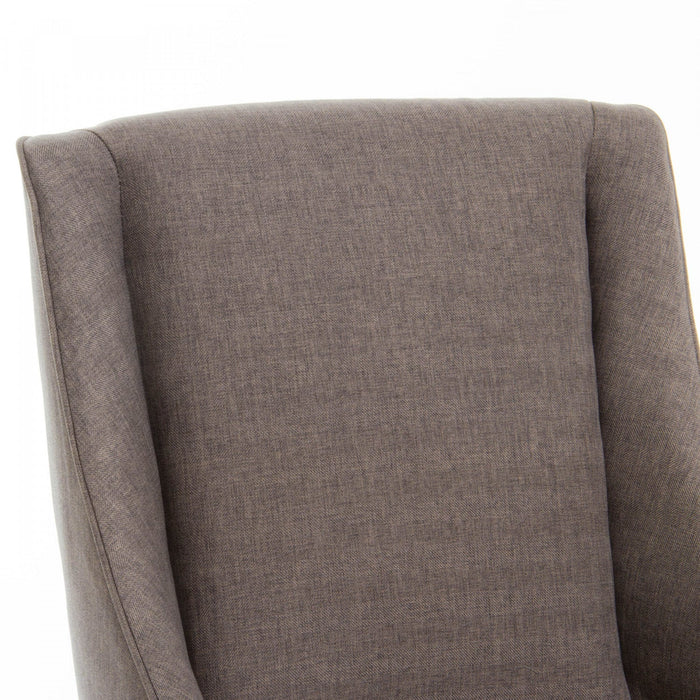 Lance Nailhead Trim Upholstered Fabric Dining Chair - Brown, Grey 