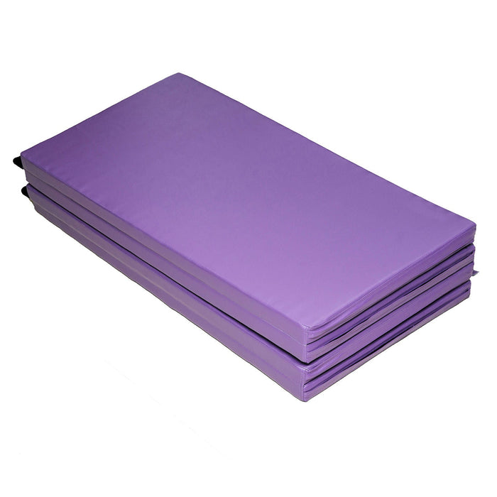 Soozier 4ftx8ftx2inch Pu Cuir Gymnastique Tumbling Gym Mat Arts Pliant Yoga Exercice Pad 4 Panneau (