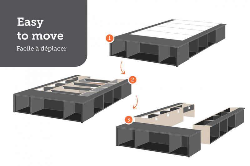 Flexible Storage Platform Bed With Baskets - Pure White 
