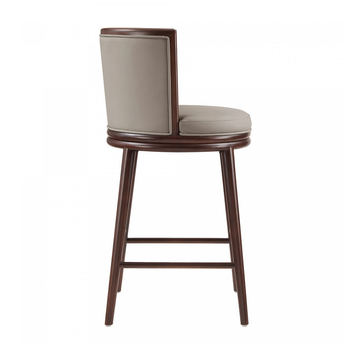Evalyn Modern Wood Upholstered Barstool in Taupe 