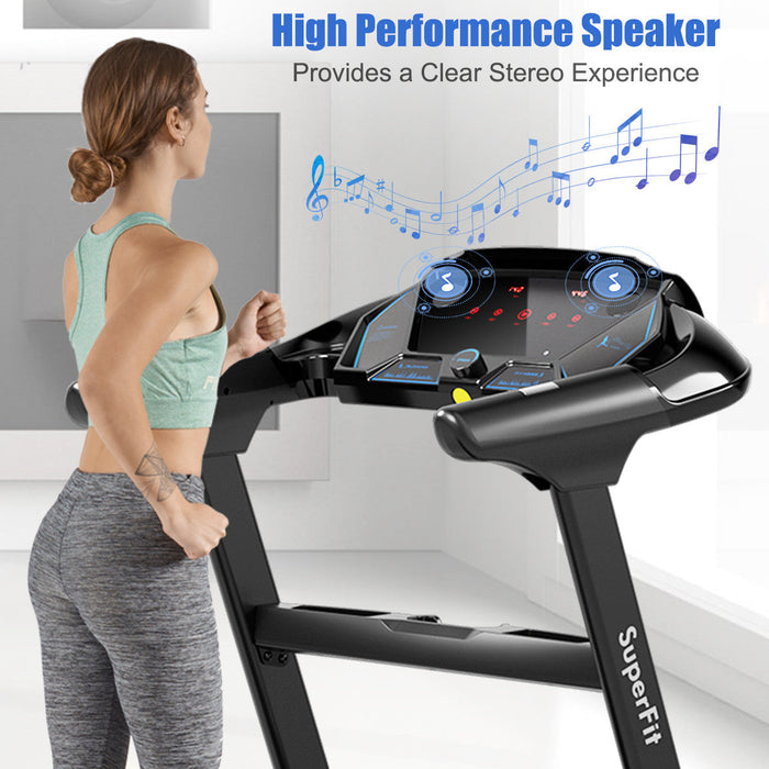 Superfit 2.25hp Folding Treadmill Running Machine W/app Heart Rate