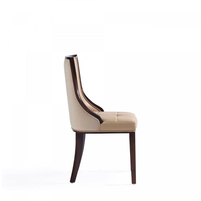 Fifth Avenue Traditional Wood Upholstered Dining Chair in Tan - Set of 4 