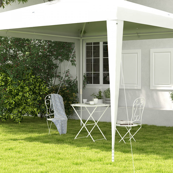 Outsunny 10x10ft Party Tent Portable Gazebo, Folding Garden Canopy Event Shelter Outdoor Sunshade Wh