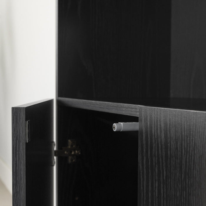 Liora Set Of Bookcase And 2 2-door Narrow Bookcases - Black Oak 