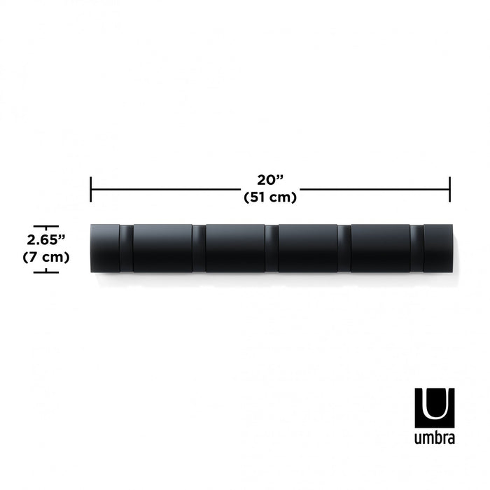 Umbra 5 Flip Wall-Mounted Hooks - Black