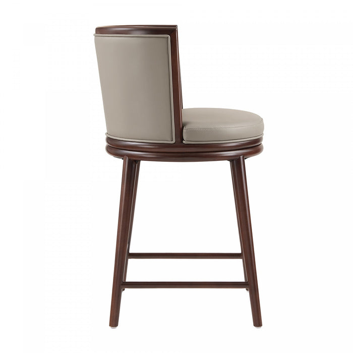 Evalyn Modern Wood Upholstered Counter Stool in Taupe 