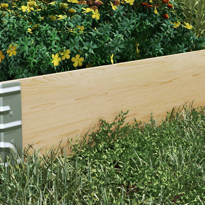 Outsunny Foldable Wooden Raised Garden Bed With Open Bottom
