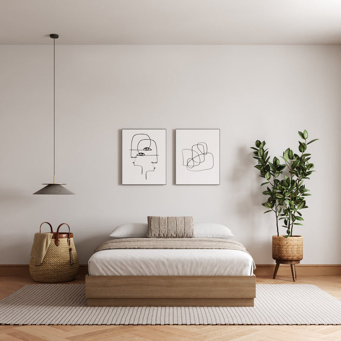 Nordika Milano Platform Queen Bed - Brown Oak