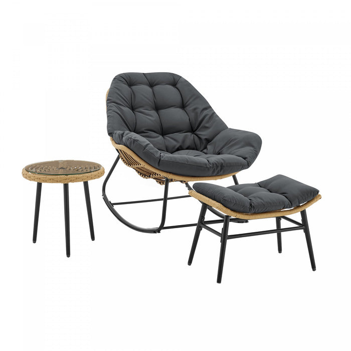 Benson Modern 3-Piece Lounge Chair Set in Gray 
