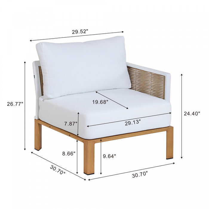 Vine Modern 4-Piece Conversation Set in White 
