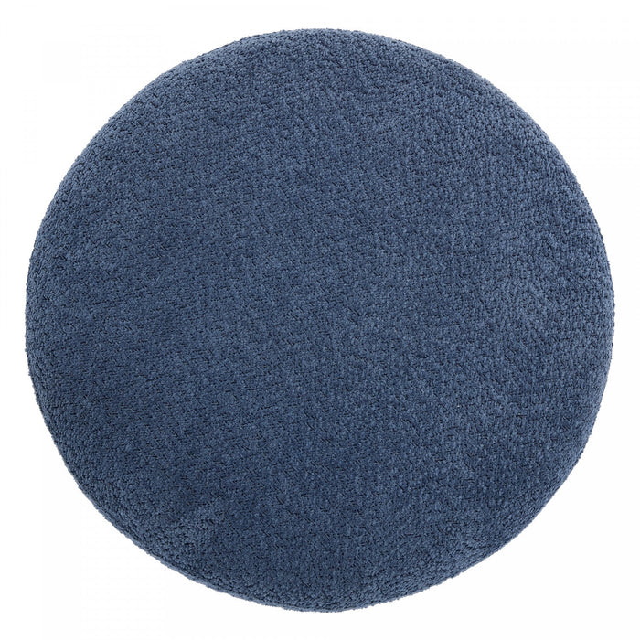 Sophia Round Storage Ottoman Coffee Table with Tufted Upholstery - Blue 