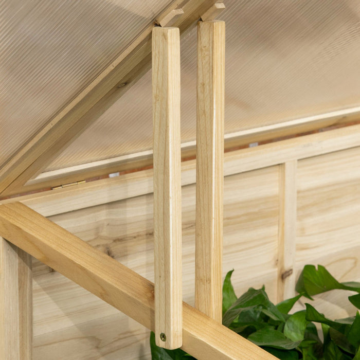 Outsunny Wooden Cold Frame With Openable Roof, Portable Mini Greenhouse For Indoor, Outdoor, Flowers