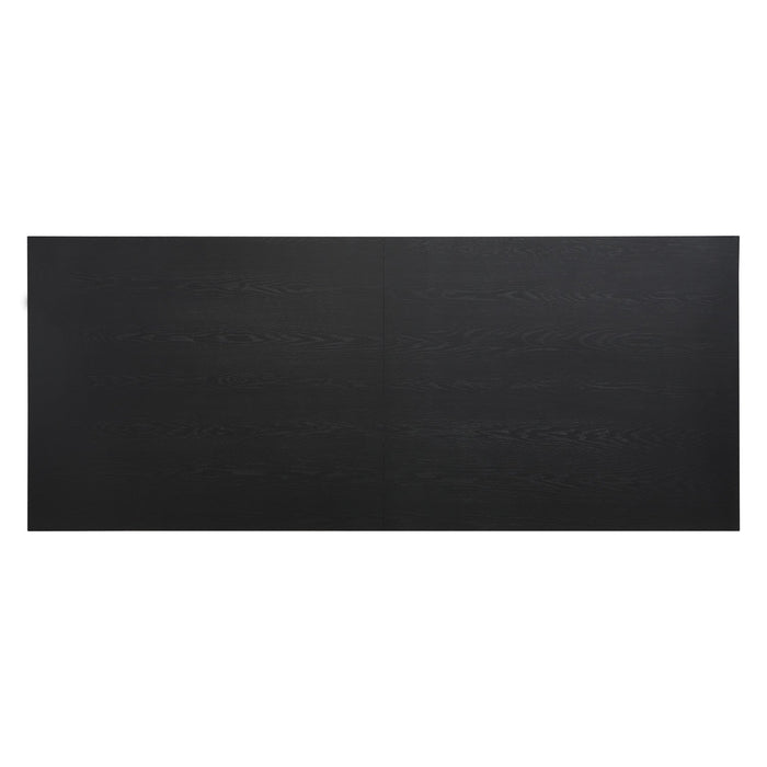 Ethan Dining Table With U-base, Solid Wood & Mdf, 95\"w - Black 