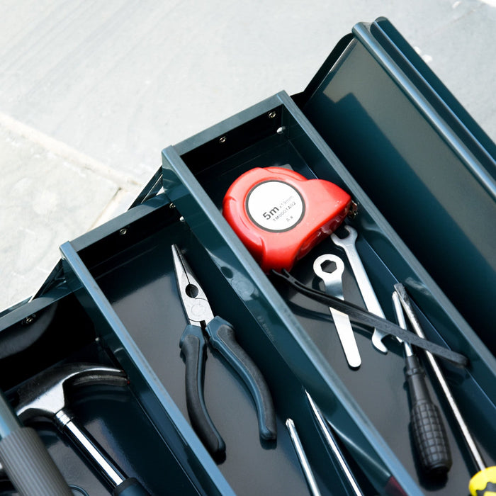 Durhand Portable 5-tray Metal Tool Box