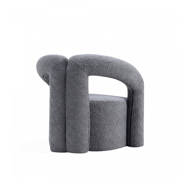 Darian Modern Boucle Lounge Chair in Gray - Set of 2 