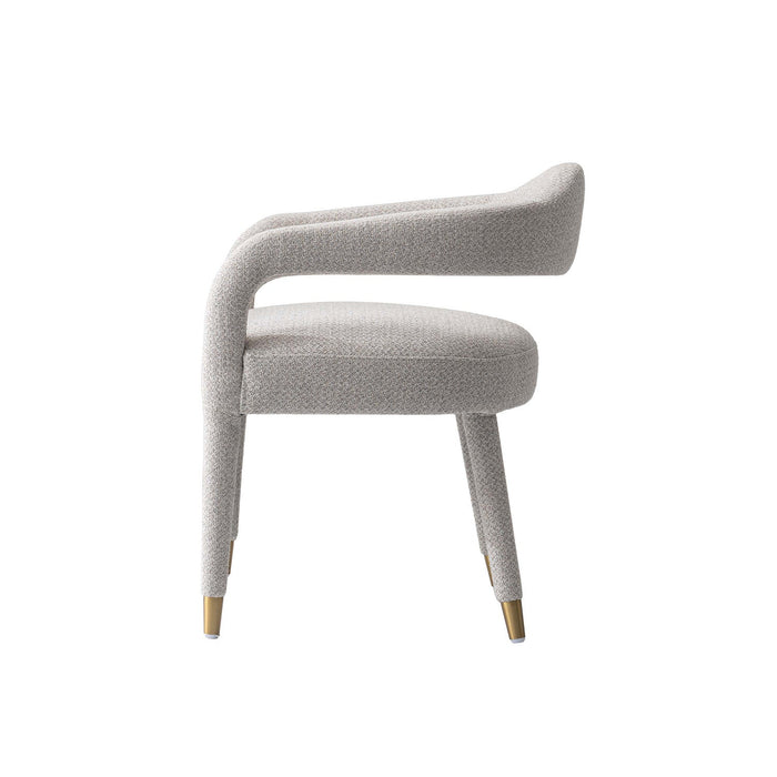 Aspen Mid-Century Modern Upholstered Tweed Armchair in Silver Lining 
