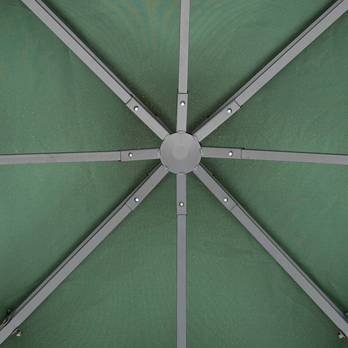 Outsunny 9.8' X 9.8' Square 2-tier Gazebo Canopy Replacement Top Cover Outdoor Garden Sun Shade, Gre