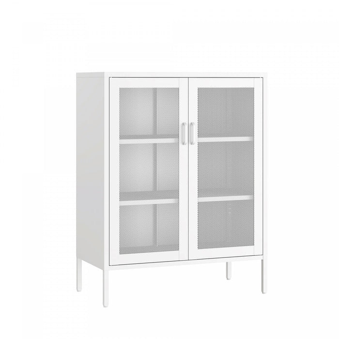 Amelia Modern 32\" Metal Accent Cabinet in White 
