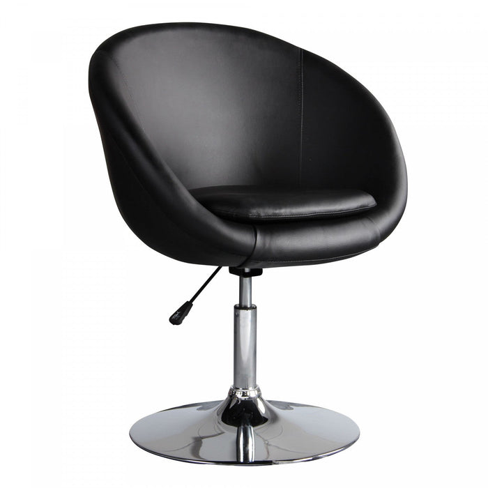 Hopper Modern Upholstered Swivel Lounge Chair in Black - Set of 2 Accent Chair 