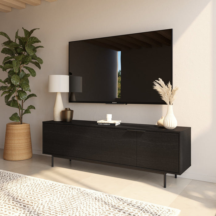 Nordika Hamilton 70\" TV Stand with 4 Storage Cabinets - Black 
