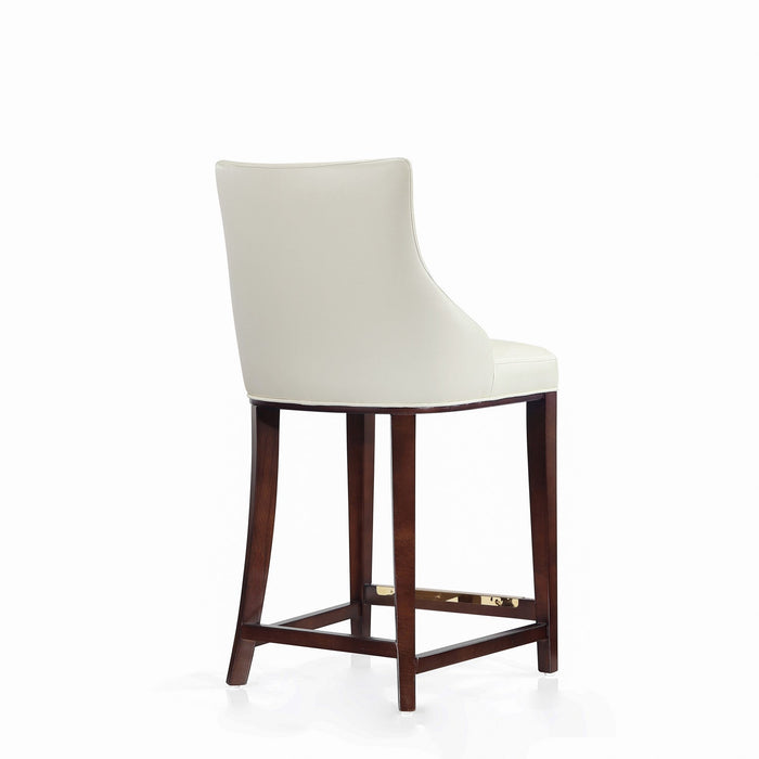 Shubert Modern Wood Upholstered Counter Stool in Ivory - Set of 2 