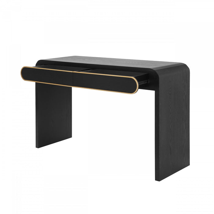 Olivia 47.2\" Wooden Sofa Table with Drawers - Black 