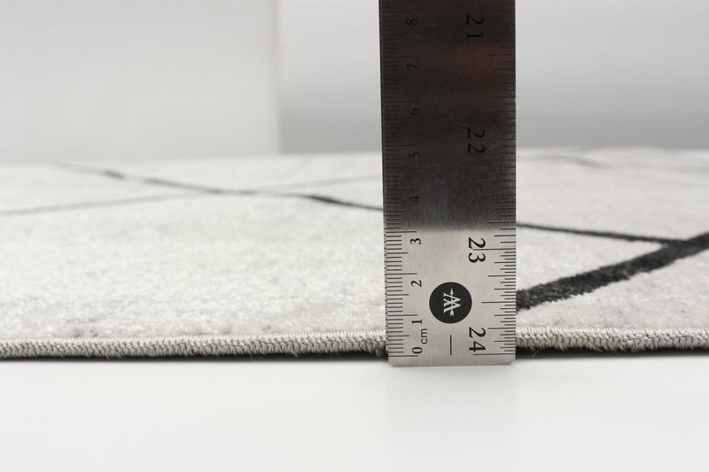 Damali Ivory/Black Machine Washable Area Rug - 3'0\" x 5'0\"
