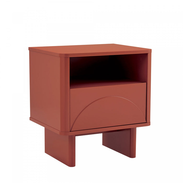 Ella Modern 20\" Nightstand in Terracotta (1-Drawer) 