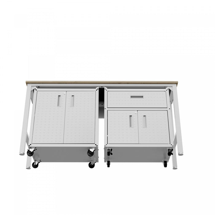 Fortress Modern 3-Piece Garage Set in White Garage Storage 