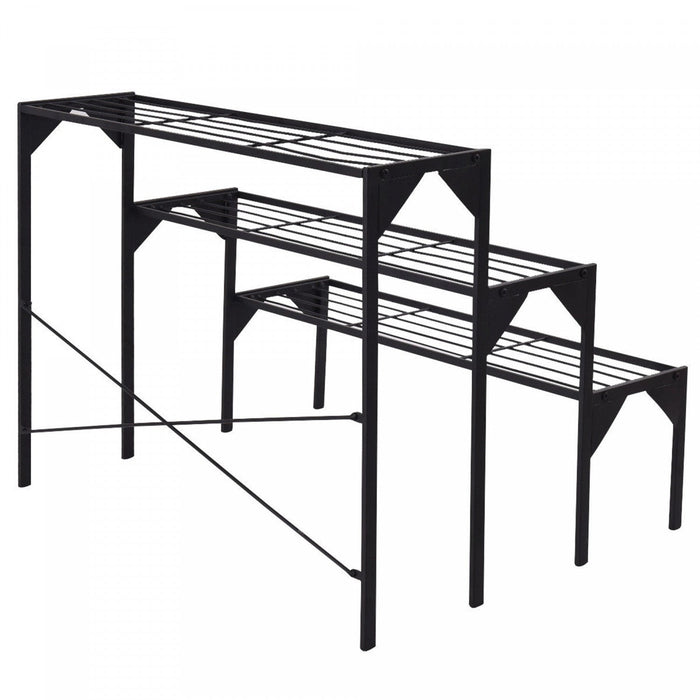 Costway 3 Tier Shelf Flower Plant Display Stand Rack Large Metal Heavy Duty