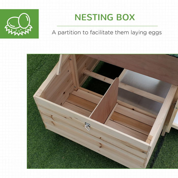 Pawhut 77\" Chicken Coop Hen House Rabbit Hutch Poultry Cage Pen Outdoor Backyard With Nesting Box Ru