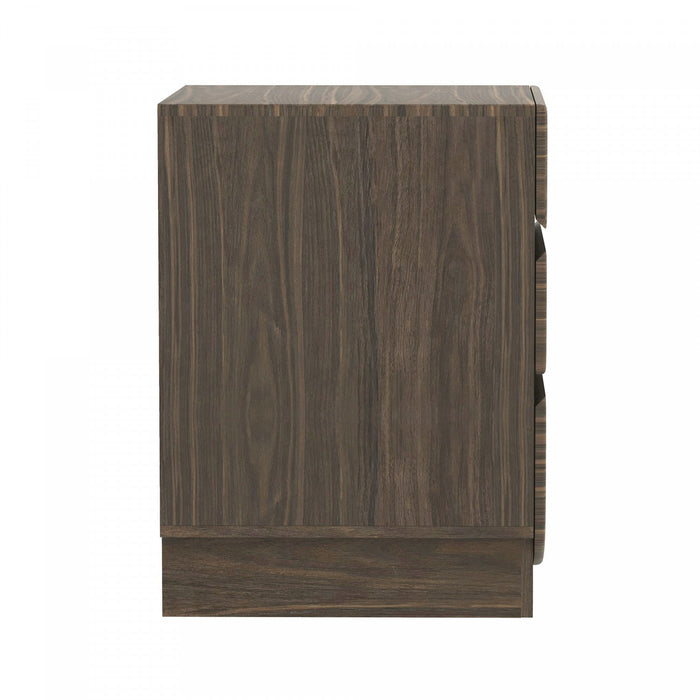 Ardea Contemporary 20\" Nightstand in Walnut (3-Drawer) 
