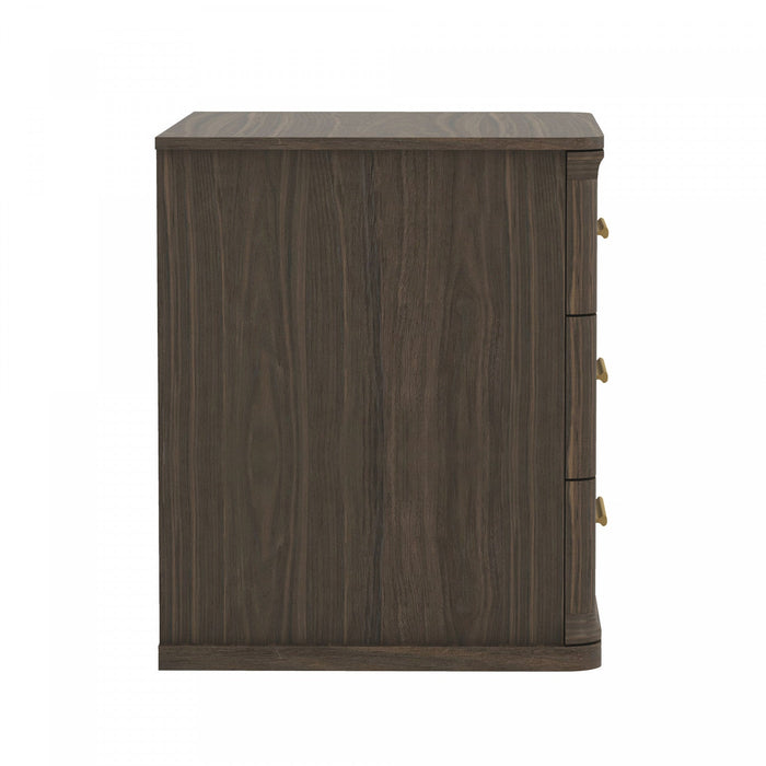 Clifford Traditional Nightstand in Walnut (3-Drawer) 