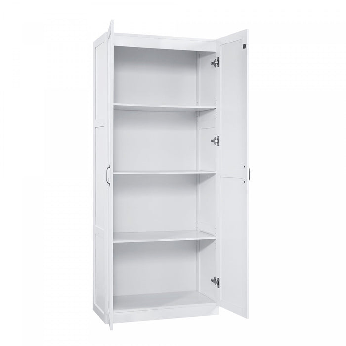 Cornelia Modern 2-Piece Wardrobe Closet in White Armoire 