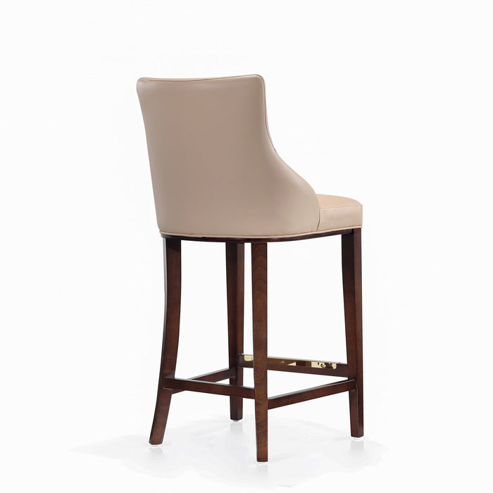 Shubert Modern Wood Upholstered Barstool in Tan - Set of 3 