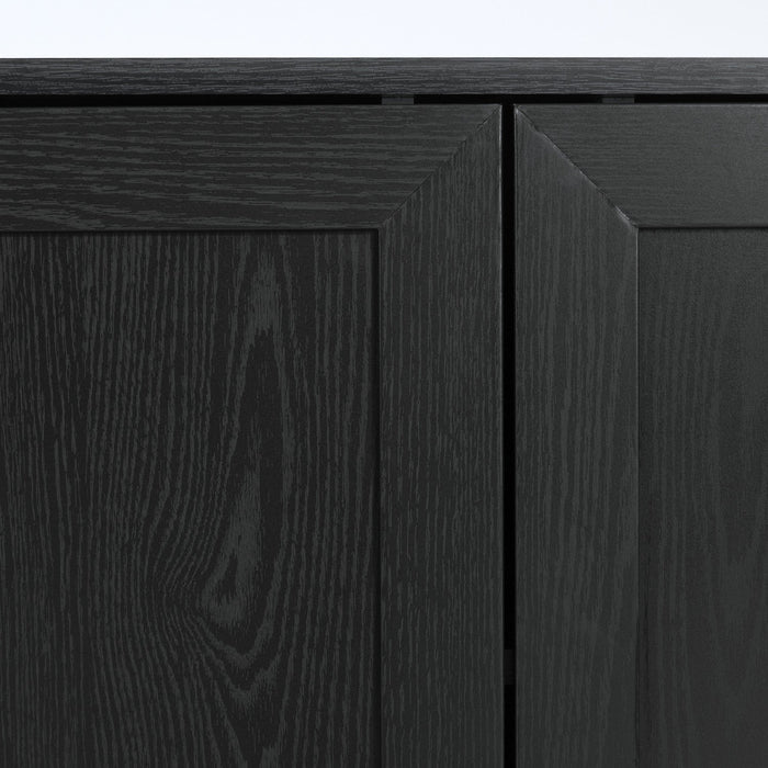 Arum Set Of 2 Sideboards With Shelves Black Oak - South Shore Buffet