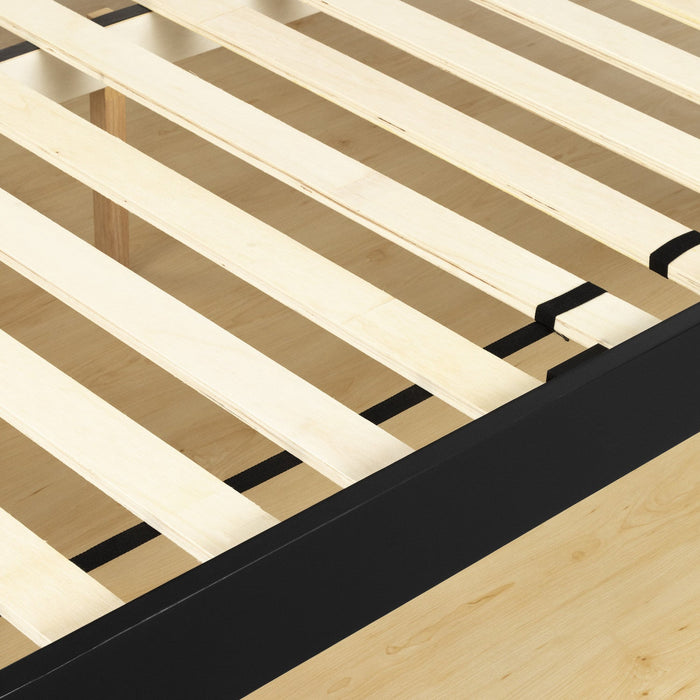 Vito Solid Wood Platform Bed - Pure Black 